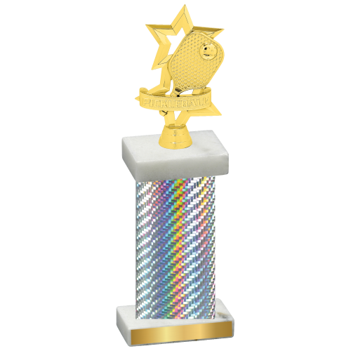 Single Silver Carbon Fiber Pickleball Trophy