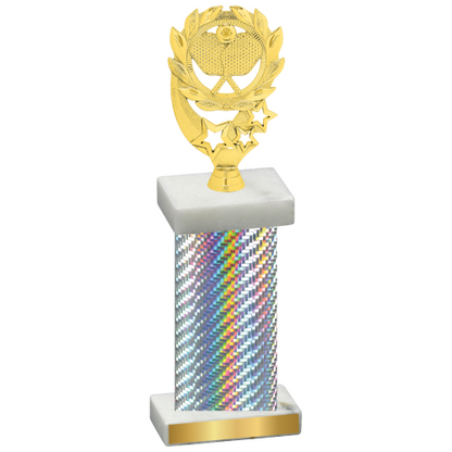 Single Silver Carbon Fiber Pickleball Trophy