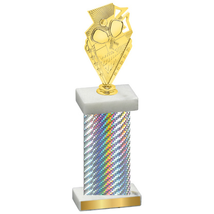 Single Silver Carbon Fiber Pickleball Trophy