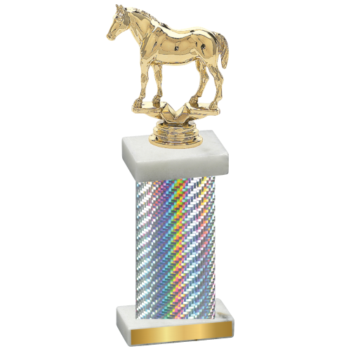 Single Silver Carbon Fiber Horses Trophy