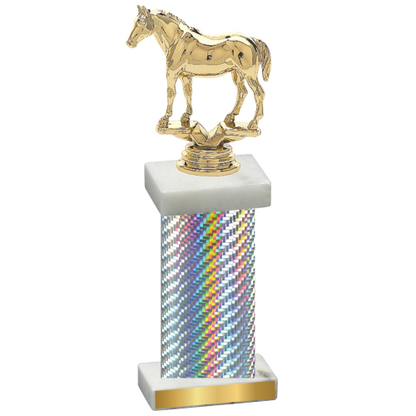 Single Silver Carbon Fiber Horses Trophy