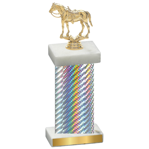 Single Silver Carbon Fiber Horses Trophy