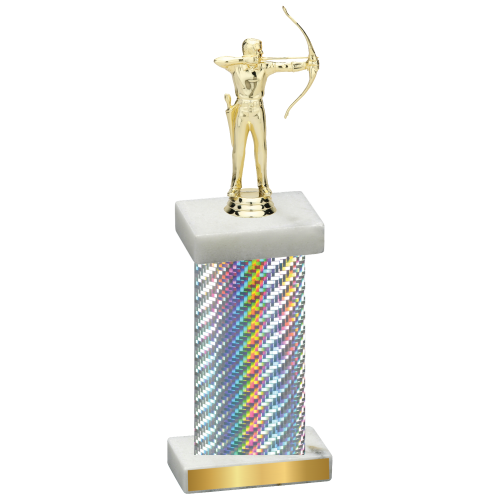 Single Silver Carbon Fiber Archery Trophy