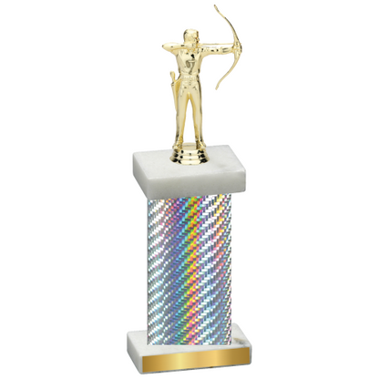 Single Silver Carbon Fiber Archery Trophy