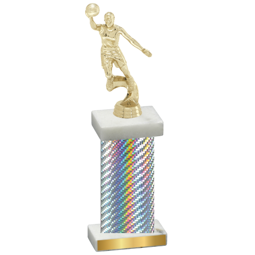 Single Silver Carbon Fiber Basketball Trophy