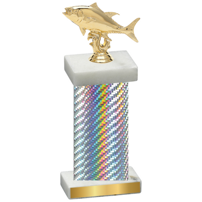 Single Silver Carbon Fiber Fishing Trophy