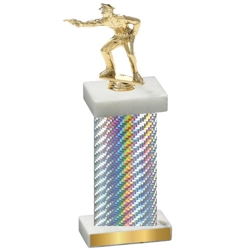 Single Silver Carbon Fiber Shooter Trophy