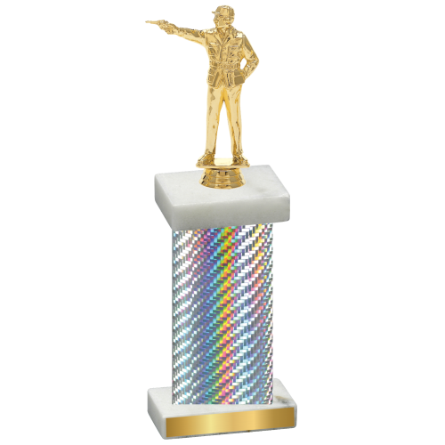 Single Silver Carbon Fiber Shooter Trophy