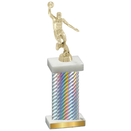 Single Silver Carbon Fiber Basketball Trophy