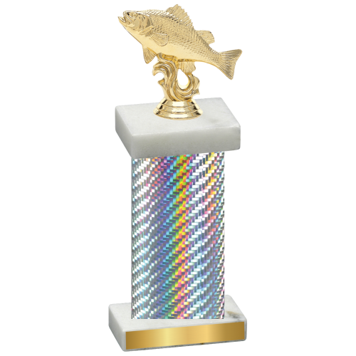 Single Silver Carbon Fiber Fishing Trophy