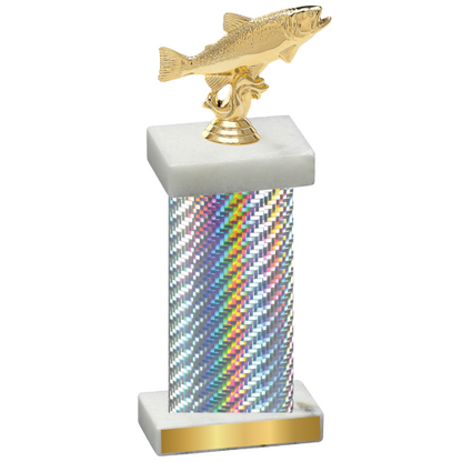 Single Silver Carbon Fiber Fishing Trophy