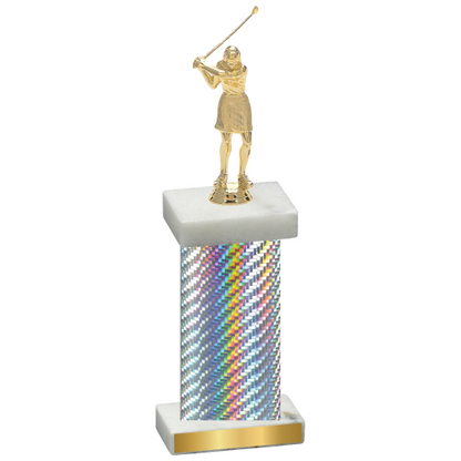 Single Silver Carbon Fiber Golf Trophy