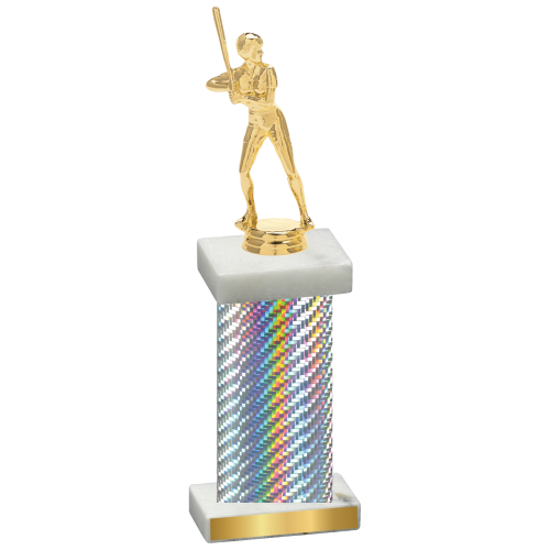 Single Silver Carbon Fiber Softball Trophy