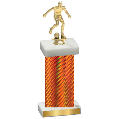 Single Orange Carbon Fiber Soccer Trophy