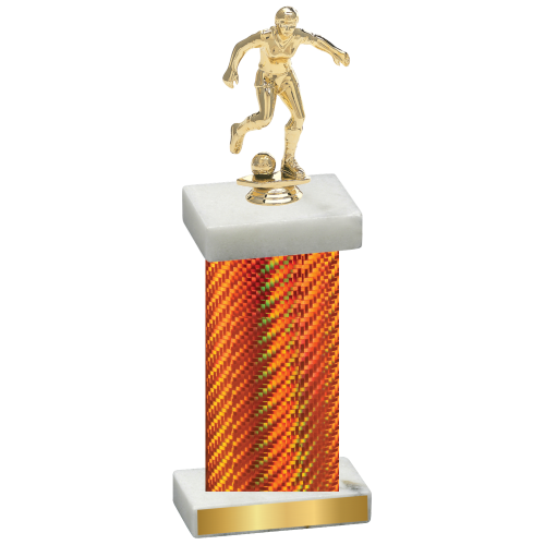 Single Orange Carbon Fiber Soccer Trophy