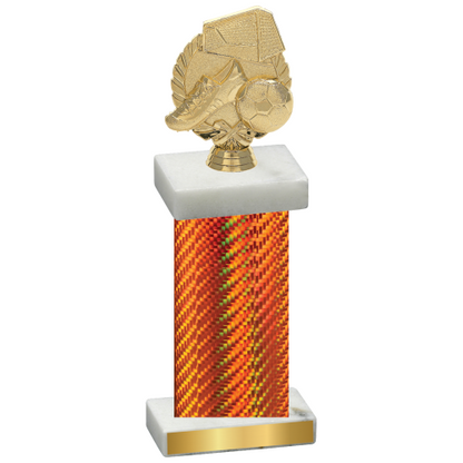 Single Orange Carbon Fiber Soccer Trophy