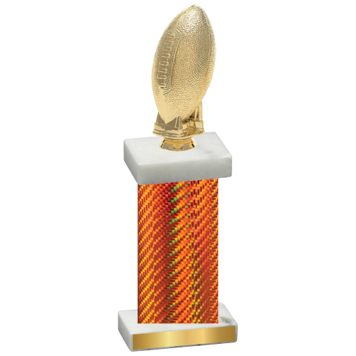 Single Orange Carbon Fiber Football Trophy