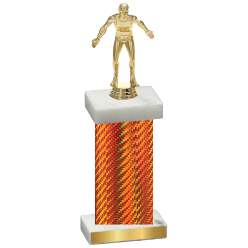 Single Orange Carbon Fiber Wrestling Trophy