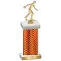 Single Orange Carbon Fiber Bowling Trophy