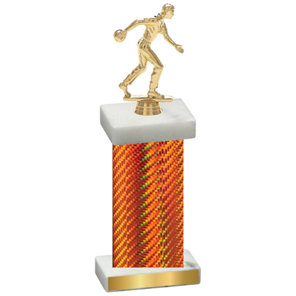 Single Orange Carbon Fiber Bowling Trophy