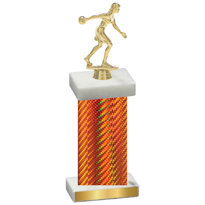 Single Orange Carbon Fiber Bowling Trophy