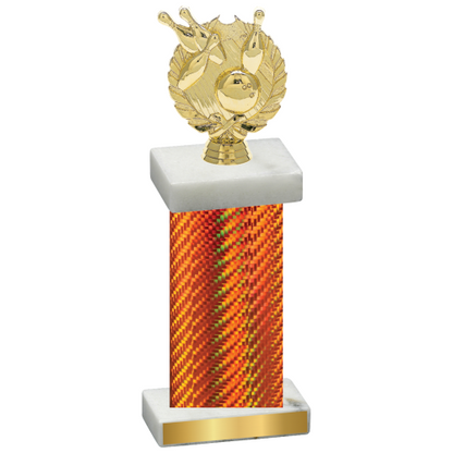 Single Orange Carbon Fiber Bowling Trophy