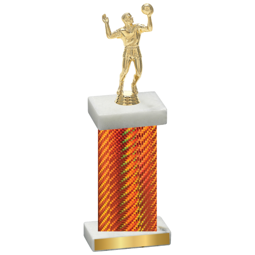 Single Orange Carbon Fiber Volleyball Trophy