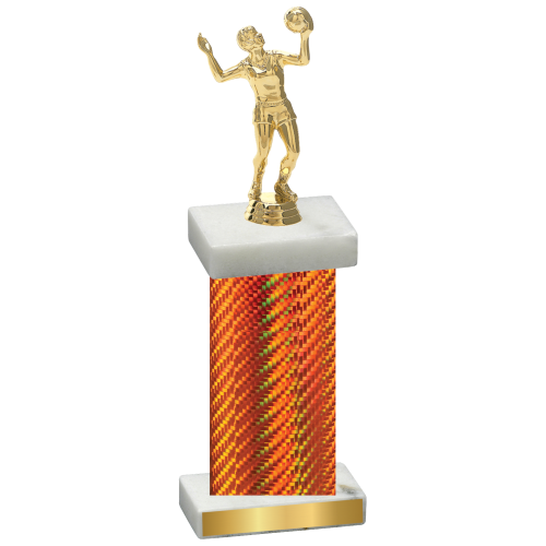 Single Orange Carbon Fiber Volleyball Trophy