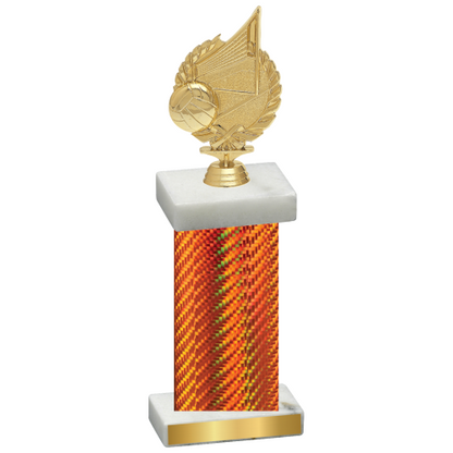 Single Orange Carbon Fiber Volleyball Trophy