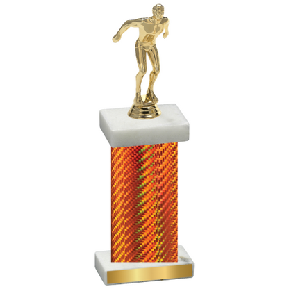 Single Orange Carbon Fiber Swimming Trophy