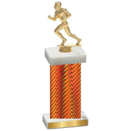 Single Orange Carbon Fiber Football Trophy