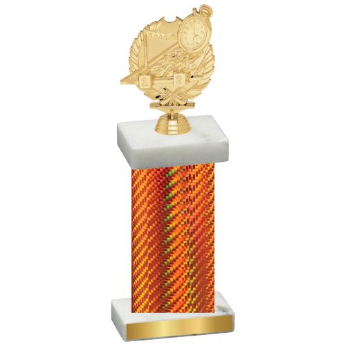 Single Orange Carbon Fiber Swimming Trophy