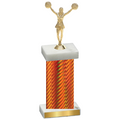Single Orange Carbon Fiber Cheerleading Trophy