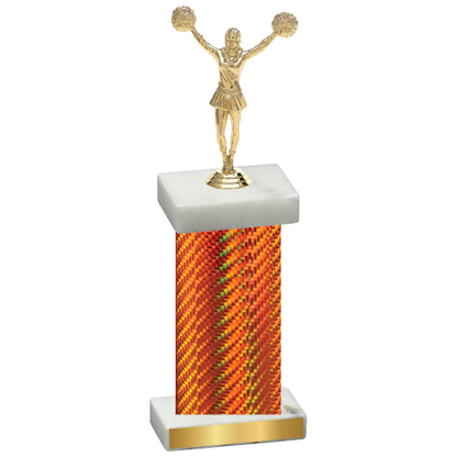 Single Orange Carbon Fiber Cheerleading Trophy