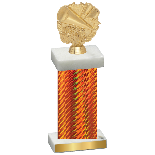 Single Orange Carbon Fiber Cheerleading Trophy