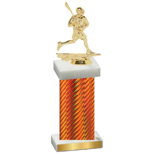 Single Orange Carbon Fiber Lacrosse Trophy