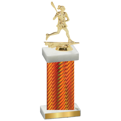 Single Orange Carbon Fiber Lacrosse Trophy