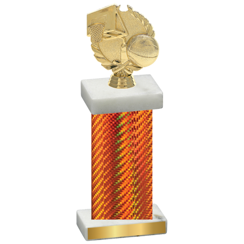 Single Orange Carbon Fiber Basketball Trophy