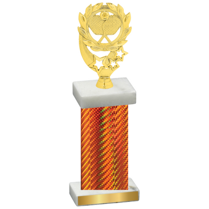 Single Orange Carbon Fiber Pickleball Trophy