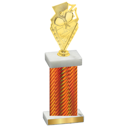 Single Orange Carbon Fiber Pickleball Trophy