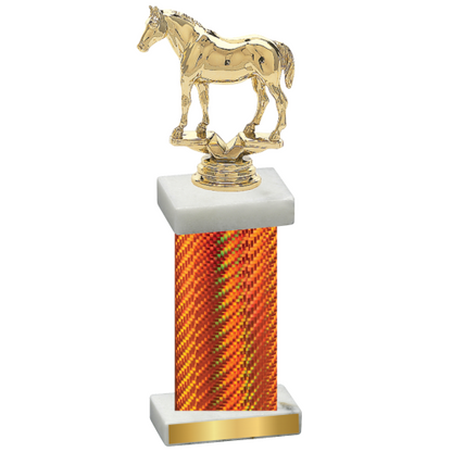 Single Orange Carbon Fiber Horses Trophy