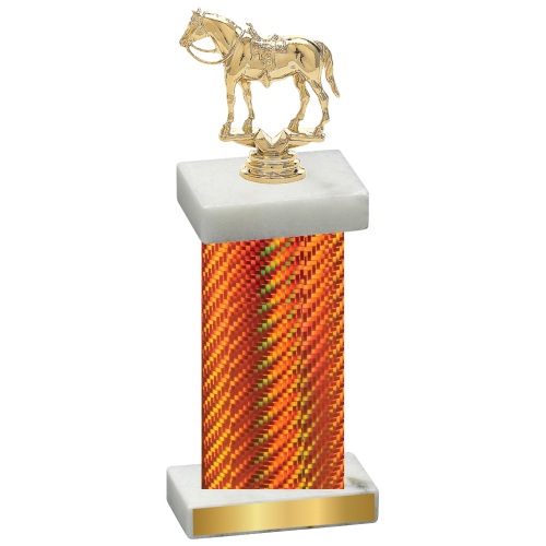 Single Orange Carbon Fiber Horses Trophy