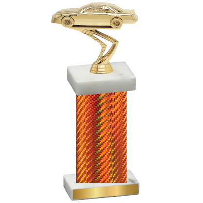 Single Orange Carbon Fiber Cars Trophy