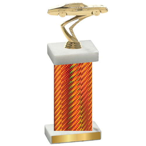 Single Orange Carbon Fiber Cars Trophy