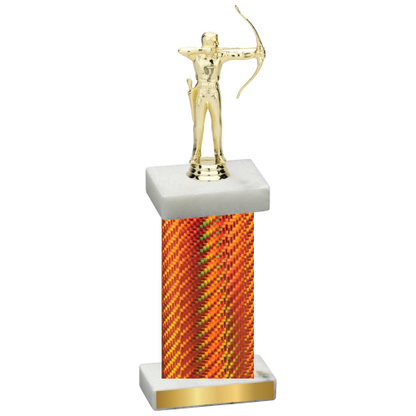 Single Orange Carbon Fiber Archery Trophy