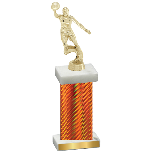 Single Orange Carbon Fiber Basketball Trophy