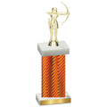Single Orange Carbon Fiber Archery Trophy