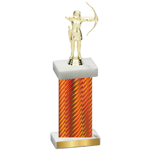 Single Orange Carbon Fiber Archery Trophy