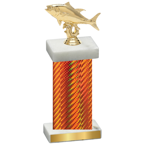 Single Orange Carbon Fiber Fishing Trophy