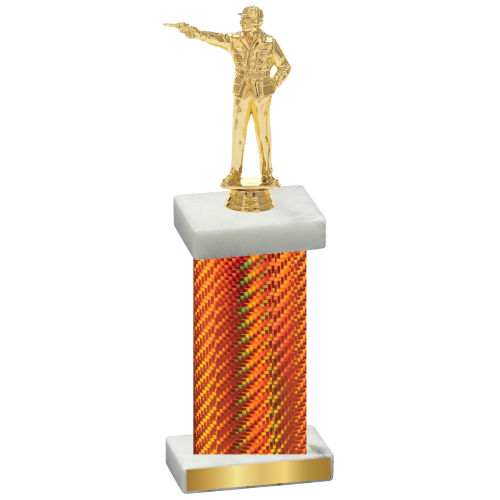 Single Orange Carbon Fiber Shooter Trophy